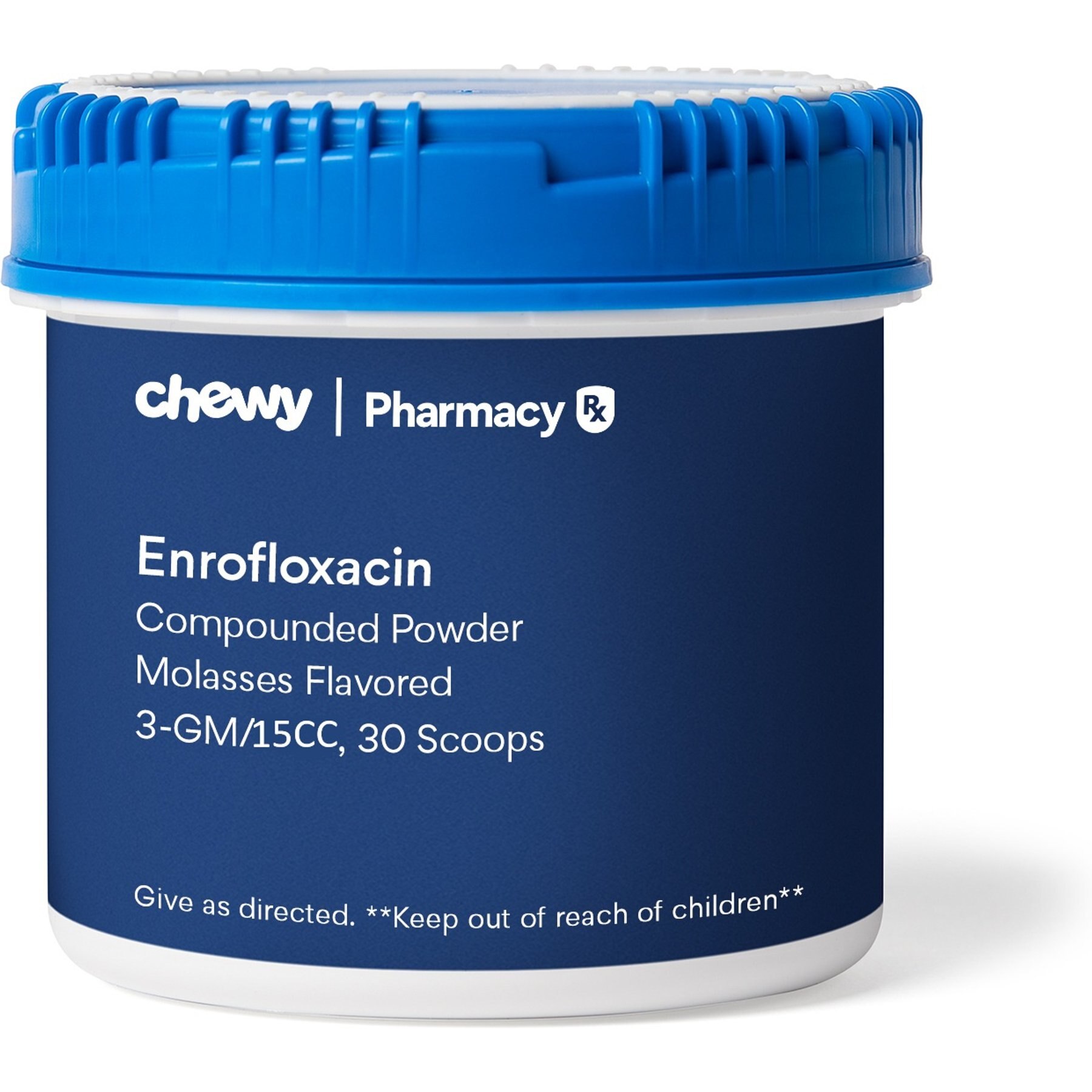 Enrofloxacin Compounded Molasses Powder, 3 GM/15CC scoop, 30 scoops for Veterinary use