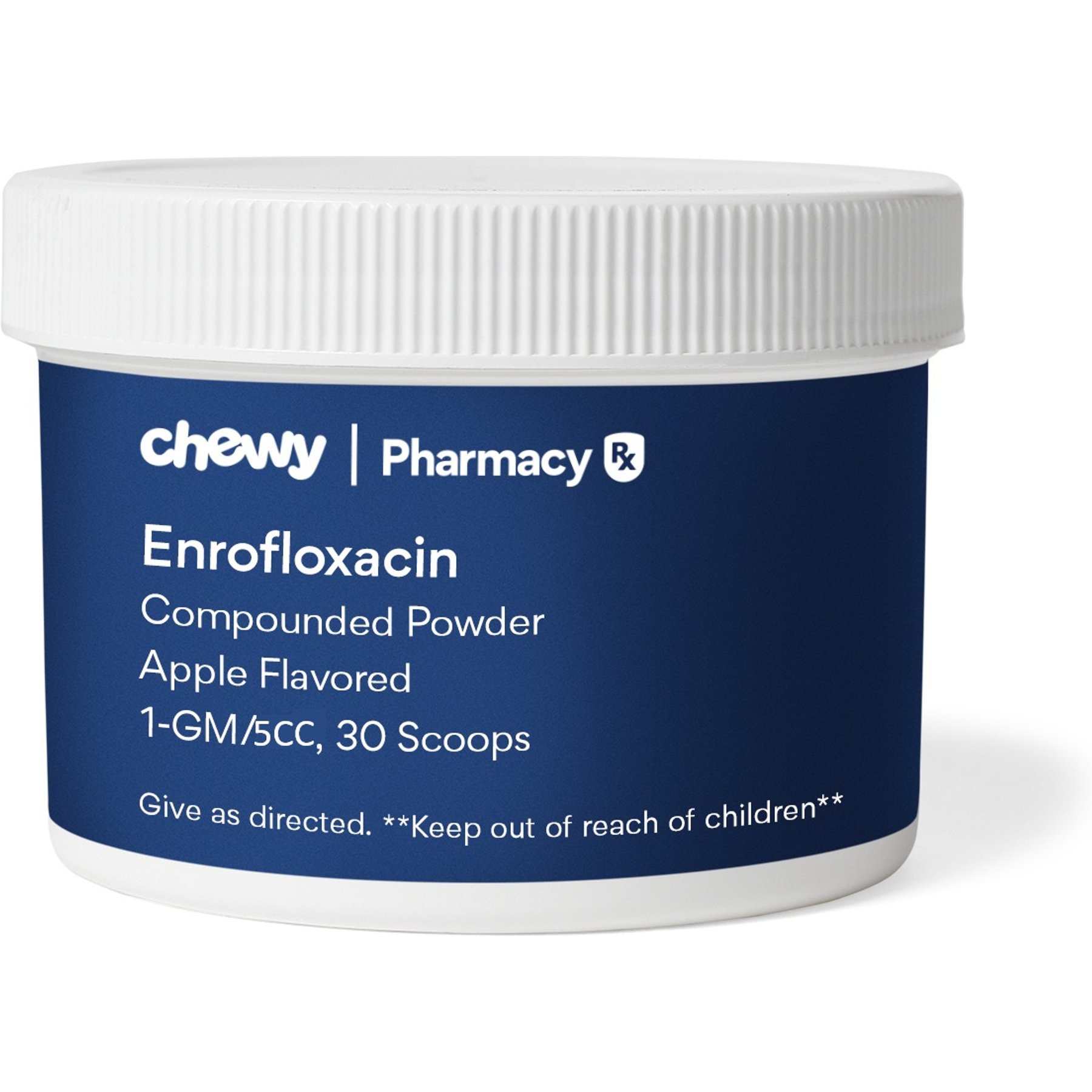 Enrofloxacin Compounded Apple Powder, 1 GM/5CC scoop, 30 scoops for Veterinary use