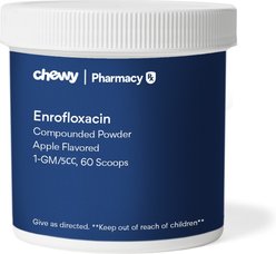 Enrofloxacin Compounded Apple Powder, 1 GM/5CC scoop, 60 scoops for Veterinary use