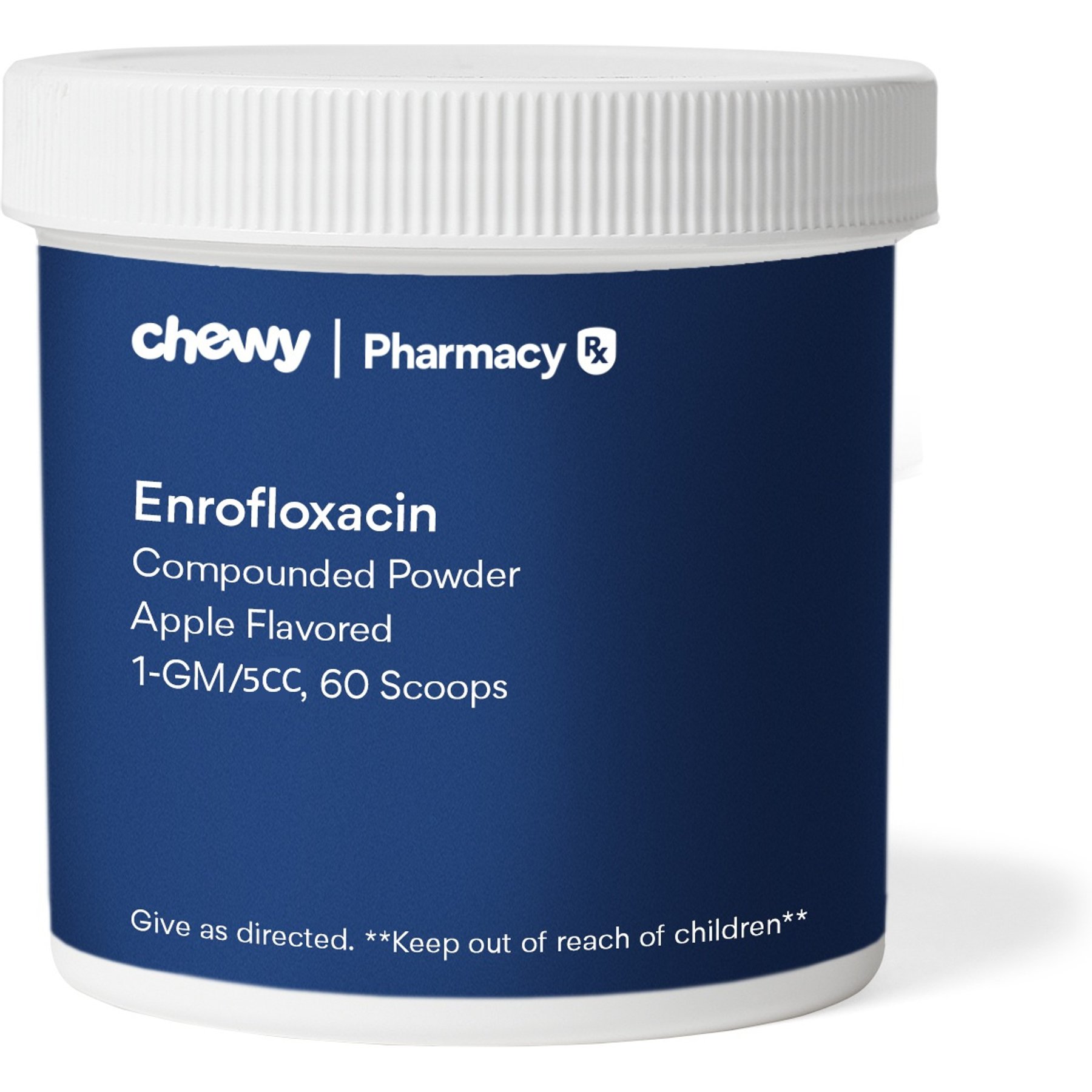 Enrofloxacin Compounded Apple Powder, 1 GM/5CC scoop, 60 scoops for Veterinary use