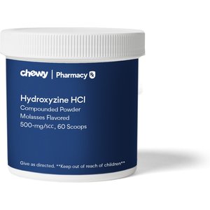 Hydroxyzine HCl Compounded Molasses Powder, 500 mg/5CC scoop, 60 scoops for Veterinary use