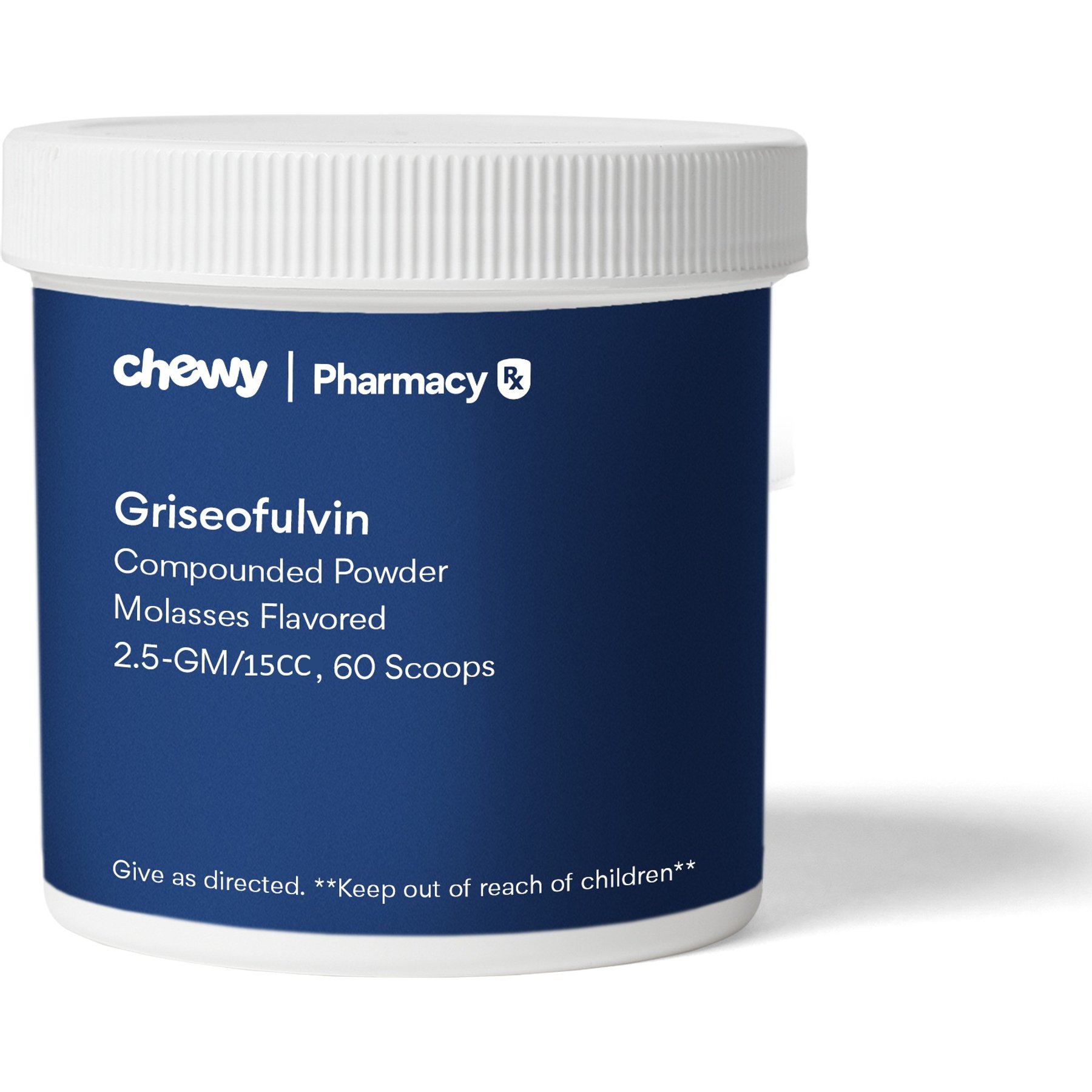 Griseofulvin Compounded Molasses Powder, 2.5 GM/15CC scoop, 60 scoops for Veterinary use
