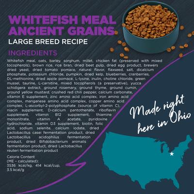 Show full view: Blackwood Large Breed Adult White Fish with Ancient Grains Recipe Dry Dog Food, 24-lb bag slide 3 of 11