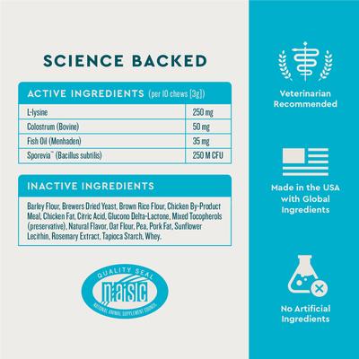 Show full view: VetIQ Chicken Flavored Chew Allergy & Immune Supplement for Cats, 3.7-oz bag slide 4 of 10