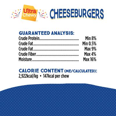 Show full view: Ultra Chewy Cheeseburger Long-Lasting Dog Chew Treats, 5.5-oz bag, 2 count slide 5 of 6