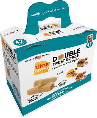 Show full view: Ultra Chewy Double Treat Bones Variety Pack Dog Dental Chew Treats, 2.8-oz, 42 count slide 5 of 5