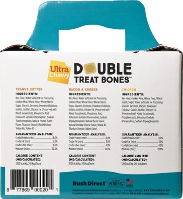 Show full view: Ultra Chewy Double Treat Bones Variety Pack Dog Dental Chew Treats, 2.8-oz, 42 count slide 3 of 5