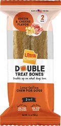 Ultra Chewy Bacon & Cheese Bone Dog Dental Chew Treats, 5.6-oz bag, 6 count, case of 3