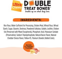 Ultra Chewy Double Treat Bone Bacon & Cheese Flavor Dog Treats, 8 count slide 2 of 7