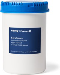 Enrofloxacin Compounded Apple Powder, 4 GM/15CC scoop, 60 scoops for Veterinary use