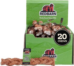 Redbarn Premium 7" Braided Bully Sticks Dog Treats, 20 count