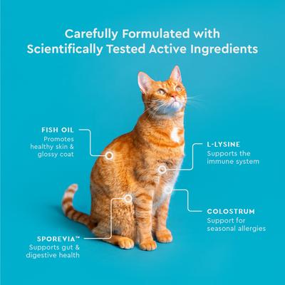 Show full view: VetIQ Chicken Flavored Chew Allergy & Immune Supplement for Cats, 3.7-oz bag slide 7 of 10