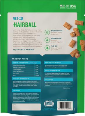 Show full view: VetIQ Chicken Flavored Chew Hairball Supplement for Cats, 3.7-oz bag slide 10 of 10