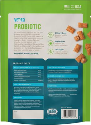 Show full view: VetIQ Chicken Flavored Chew Probiotic Supplement for Cats, 3.7-oz bag slide 10 of 11