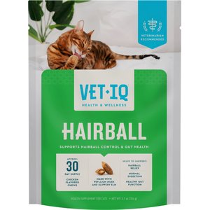 VetIQ Chicken Flavored Chew Hairball Supplement for Cats, 3.7-oz bag