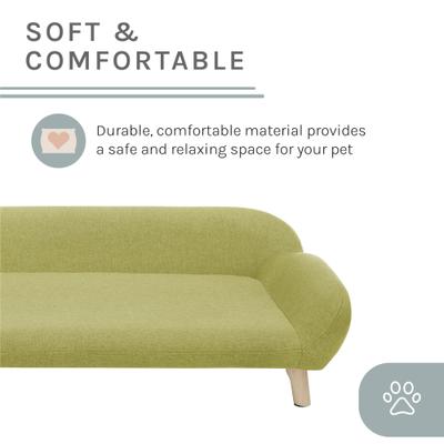 Show full view: Sam's Pets Akkeri Linen Couch Dog Bed, Green, Large: 39-in slide 7 of 8