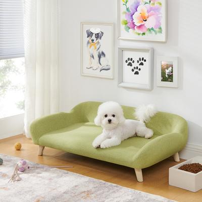 Show full view: Sam's Pets Akkeri Linen Couch Dog Bed, Green, Large: 39-in slide 4 of 8