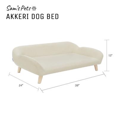Show full view: Sam's Pets Akkeri Linen Couch Dog Bed, Cream, Large: 39-in slide 9 of 9