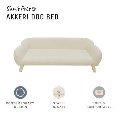 Show full view: Sam's Pets Akkeri Linen Couch Dog Bed, Cream, Large: 39-in slide 6 of 9
