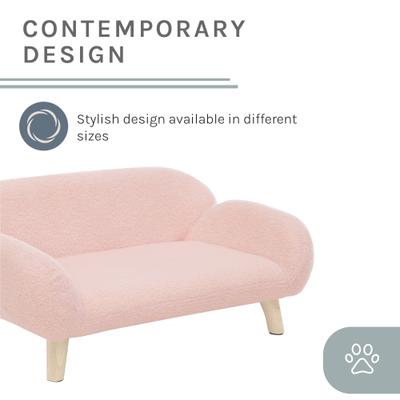 Show full view: Sam's Pets Akkeri Boucle Couch Dog Bed, Pink, Small: 29-in slide 6 of 8