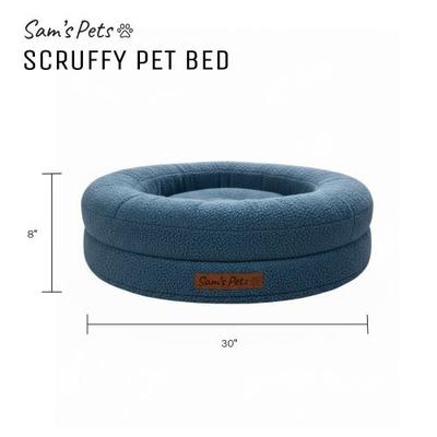 Show full view: Sam's Pets Scruffy Round Orthopedic Dog Bed, Navy, Medium: 30-in slide 5 of 8