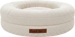 Sam's Pets Scruffy Round Orthopedic Dog Bed, Cream, Medium: 30-in