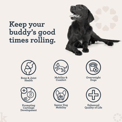 Show full view: Kradle Broad Spectrum Hemp Extract Beef Liver Flavor Hip & Joint Chews Supplement for Dogs, 90 count slide 4 of 11