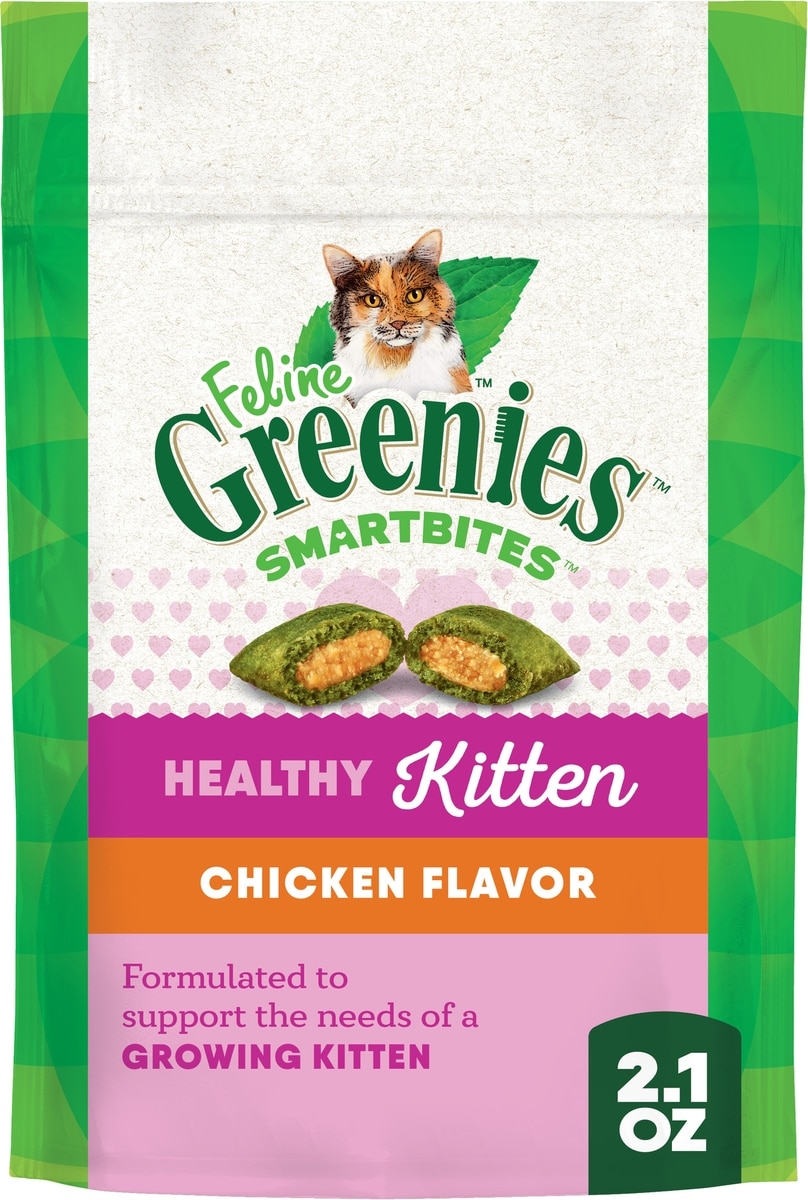 GREENIES Smartbites Kitten Chicken Flavor Cat Crunchy Treat, 2.1