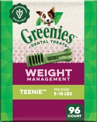 Greenies Weight Management Natural Teenie Dental Dog Treats, 96 count