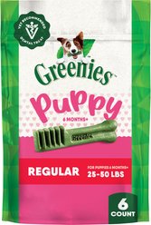 Greenies Regular Natural Puppy Dental Dog Treats, 6 count