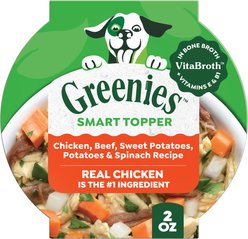 Greenies Smart Topper Chicken, Beef, Sweet Potatoes, Potatoes & Spinach Recipe Grain-Free Wet Dog Food Topper, 2-oz tray, case of 10