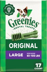Greenies Large Natural Original Chicken Flavor Dental Dog Treats, 17 count