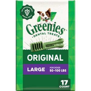 Greenies Large Natural Original Chicken Flavor Dental Dog Treats, 17 count