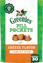 Greenies Pill Pockets Cheese Flavor Natural Dog Treats, Tablet Size, 30 count