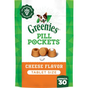 Greenies Pill Pockets Cheese Flavor Natural Dog Treats, Tablet Size, 30 count