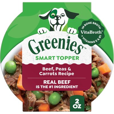 Greenies Greenies Smart Topper Beef, Peas & Carrots Recipe Grain-Free Wet Dog Food Topper, 2-oz tray, case of 10