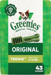 Greenies Teenie Natural Original Chicken Flavor Dental Dog Treats, 43 count