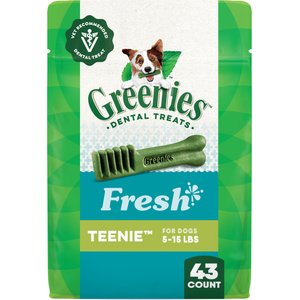 Greenies Natural Fresh Mint Teenie Dental Dog Treats, 43 count