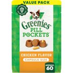 Greenies Pill Pockets Canine Chicken Flavor Natural Dog Treats, Capsule Size, 60 count