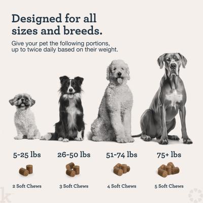 Show full view: Kradle Broad Spectrum Hemp Extract Beef Liver Flavor Hip & Joint Chews Supplement for Dogs, 90 count slide 6 of 11