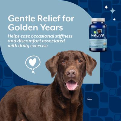 Show full view: NaturVet Senior Care Hip & Joint Advanced Formula Dog Soft Chews, 120 count + NaturVet Senior Care Aches & Discomfort Dog Tablets, 60 count slide 3 of 9