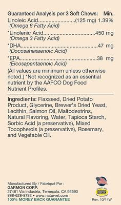 Show full view: NaturVet Advanced Probiotics & Enzymes Plus Vet Strength PB6 Probiotic Soft Chews Dog Supplement, 120 count + NaturVet Omega Gold Plus Salmon Oil Soft Chews for Dogs, 180 count slide 3 of 9