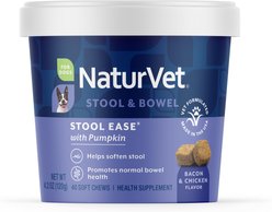 NaturVet Stool Ease Soft Chews Digestive Supplement for Dogs, 40 count