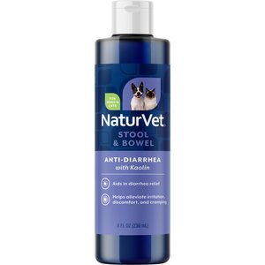 NaturVet Anti-Diarrhea Diarrhea Aid + Kaolin for Dogs & Cats, 8-fl oz bottle