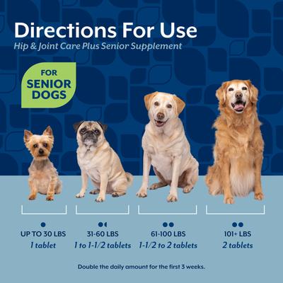 Show full view: NaturVet Hip & Joint Care Plus Senior Hickory Smoked Bacon Chewable Tablets Supplement for Dogs, 40 count slide 7 of 10