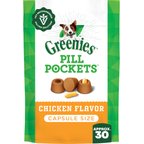 Greenies Pill Pockets Canine Chicken Flavor Natural Dog Treats, Capsule Size, 30 count