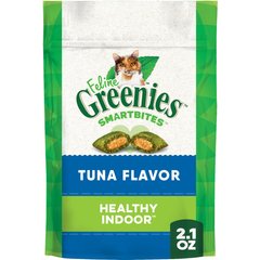 Greenies Feline SmartBites Healthy Indoor Natural Tuna Flavor Soft & Crunchy Adult Cat Treats, 2.1-oz bag