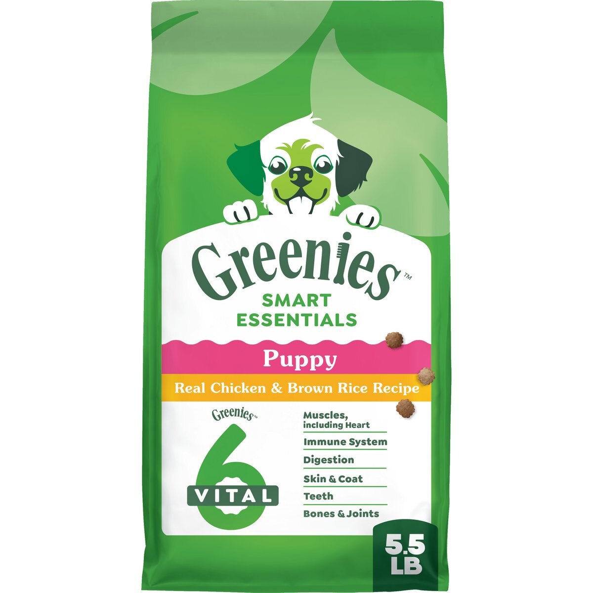 Greenies Smart Essentials Puppy High Protein Real Chicken & Brown Rice Dry Dog Food, 5.5-lb bag