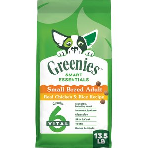 Greenies Smart Essentials Small Breed Adult High Protein Real Chicken & Rice Dry Dog Food, 13.5-lb bag