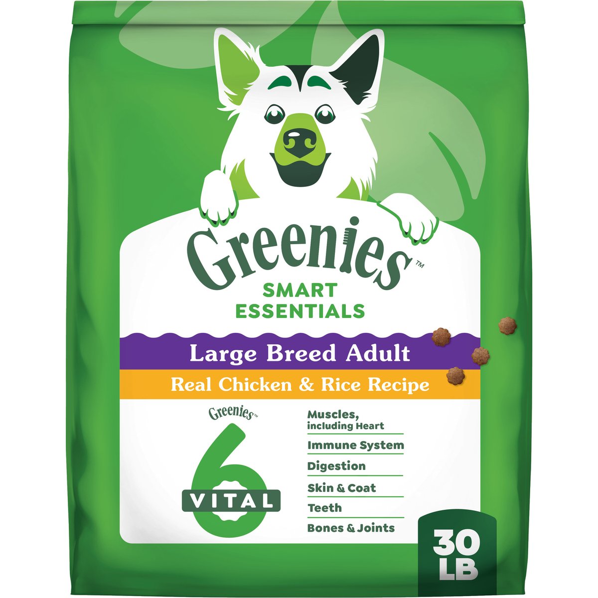 Greenies Smart Essentials Adult Large Breed High Protein Real Chicken & Rice Dry Dog Food, 30-lb bag